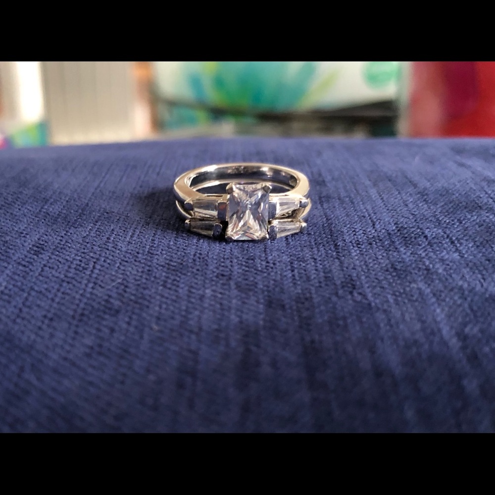 Sterling silver CZ ring set - Picture 2 of 3